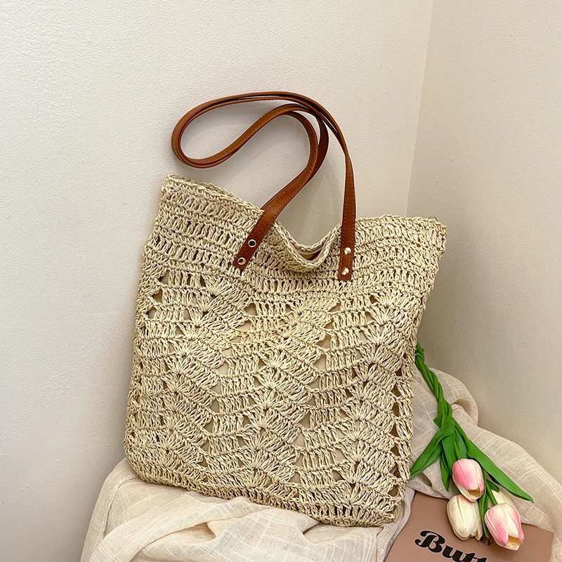 Women's Large Capacity Shoulder Bag Summer Straw Woven Basket Handbag Fashion Female Luxury Designer Beach Bag Bali Shopper Tote
Women's Large Capacity Shoulder Bag Summer Straw Woven Basket Handbag Fashion Female Luxury Designer Beach Bag Bali Shopper Tote