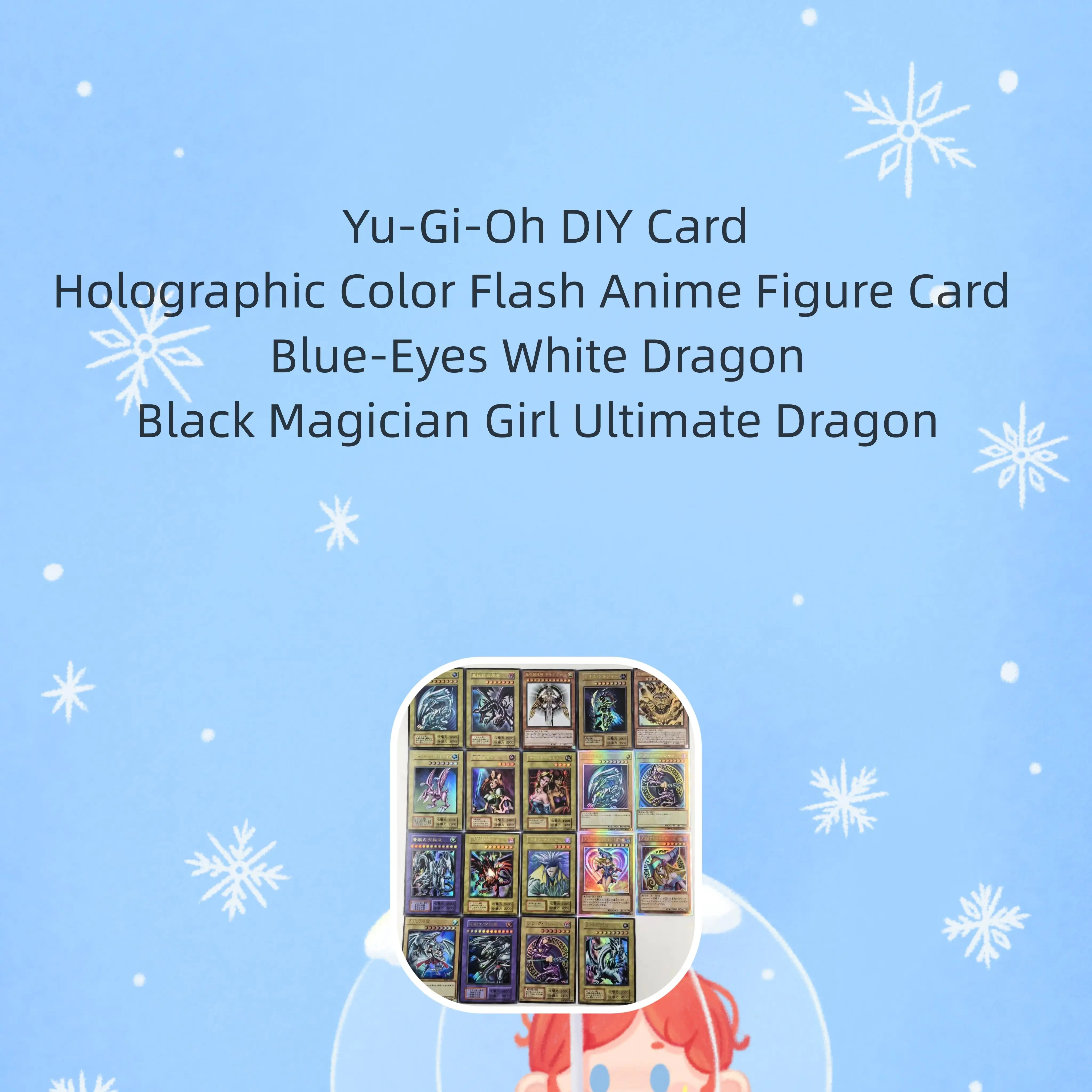 Yu-Gi-Oh DIY голографическая цветная вспышка аниме фигурка коллекционная карта голубые глаза белый дракон черный волшебник девушка Ultimate Dragon игрушка
Yu-Gi-Oh DIY голографическая цветная вспышка аниме фигурка коллекционная карта голубые глаза белый дракон черный волшебник девушка Ultimate Dragon игрушка