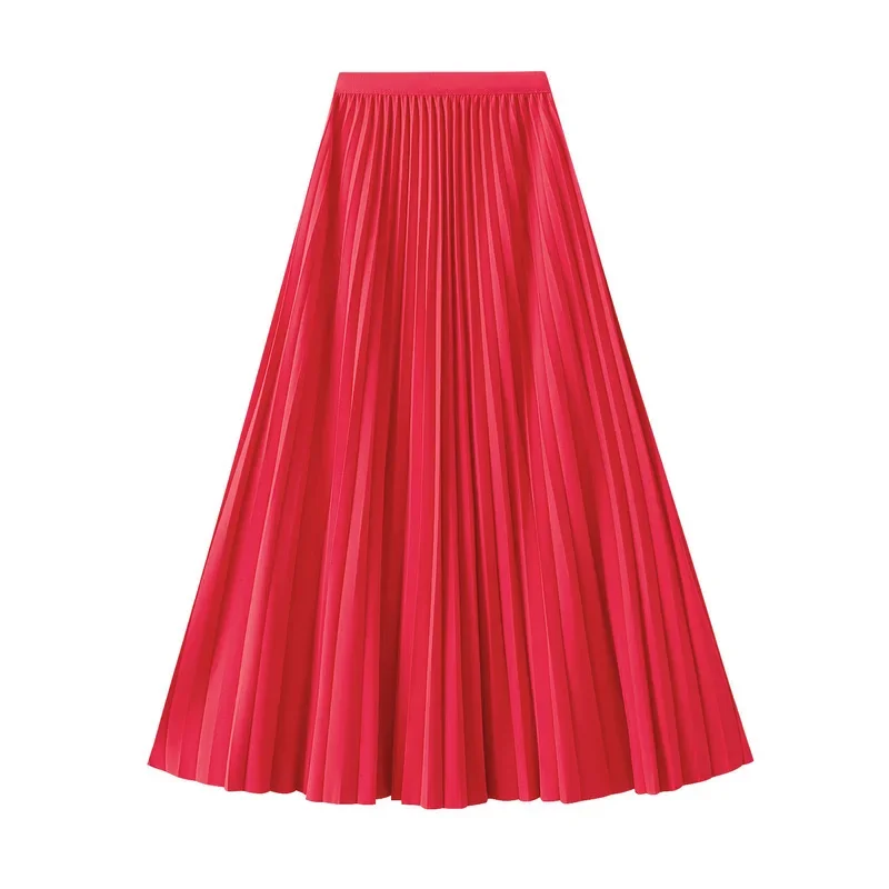 New In 2025 Women's Spring Autumn Solid Color Long Pleated Skirt Female High Waist Elegant Casual Loose Pink Red White Skirts
New In 2025 Women's Spring Autumn Solid Color Long Pleated Skirt Female High Waist Elegant Casual Loose Pink Red White Skirts