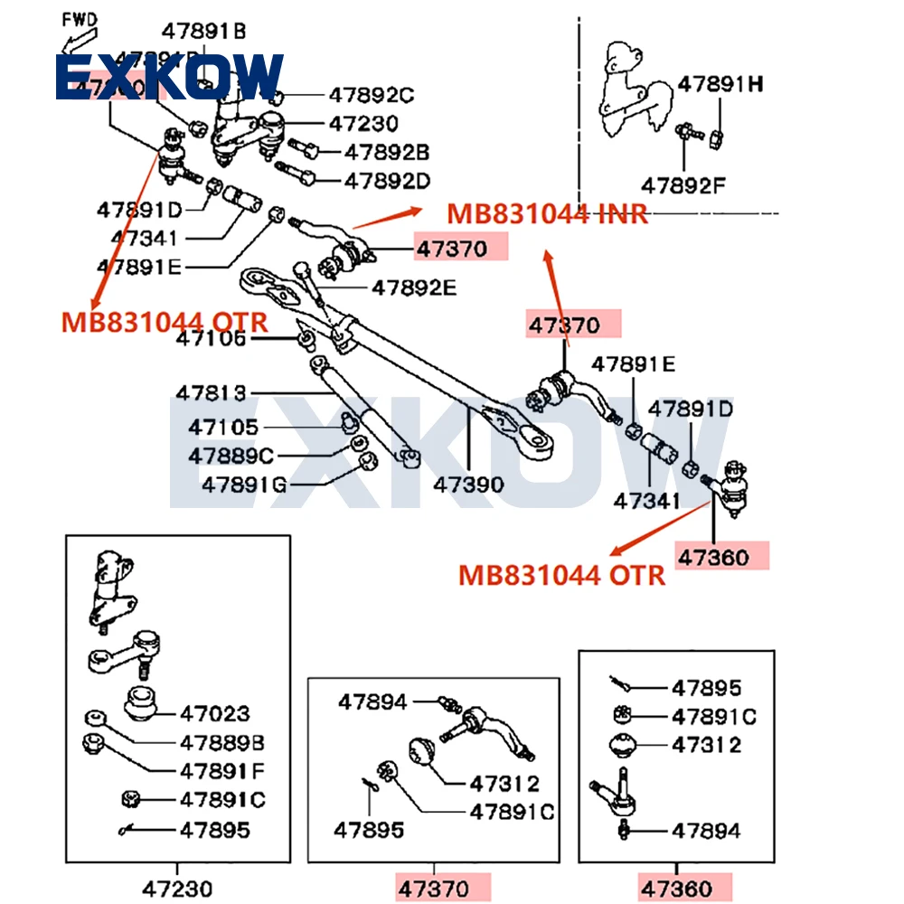Steering Tie Rod End Kit for Mitsubishi Pajero Montero 1990-2004 V11 V12 V14 V23 V24 V31 V33 V36V45 V46 MB831043 MB831044
Steering Tie Rod End Kit for Mitsubishi Pajero Montero 1990-2004 V11 V12 V14 V23 V24 V31 V33 V36V45 V46 MB831043 MB831044