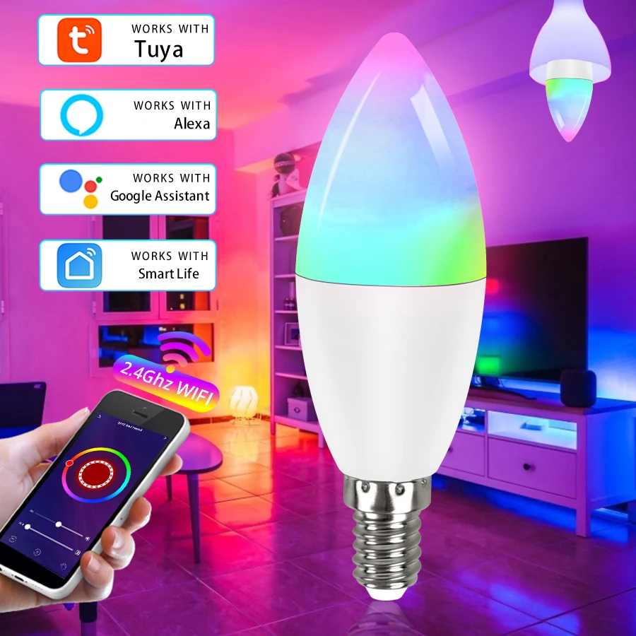 Умная Wi-Fi лампа Tuya E14 220В 5Вт/7Вт/9Вт с регулируемой яркостью и RGB-подсветкой, поддерживает приложение Smart Life и голосовое управление через Alexa и Google Home.
Умная Wi-Fi лампа Tuya E14 220В 5Вт/7Вт/9Вт с регулируемой яркостью и RGB-подсветкой, поддерживает приложение Smart Life и голосовое управление через Alexa и Google Home.