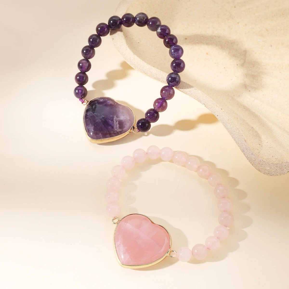 Natural Stone Bracelet Classic Simple Women 8mm Amethyst Rose Quartz Heart Bracelet New Year Gift Blessing Exquisite Bracelet
Natural Stone Bracelet Classic Simple Women 8mm Amethyst Rose Quartz Heart Bracelet New Year Gift Blessing Exquisite Bracelet