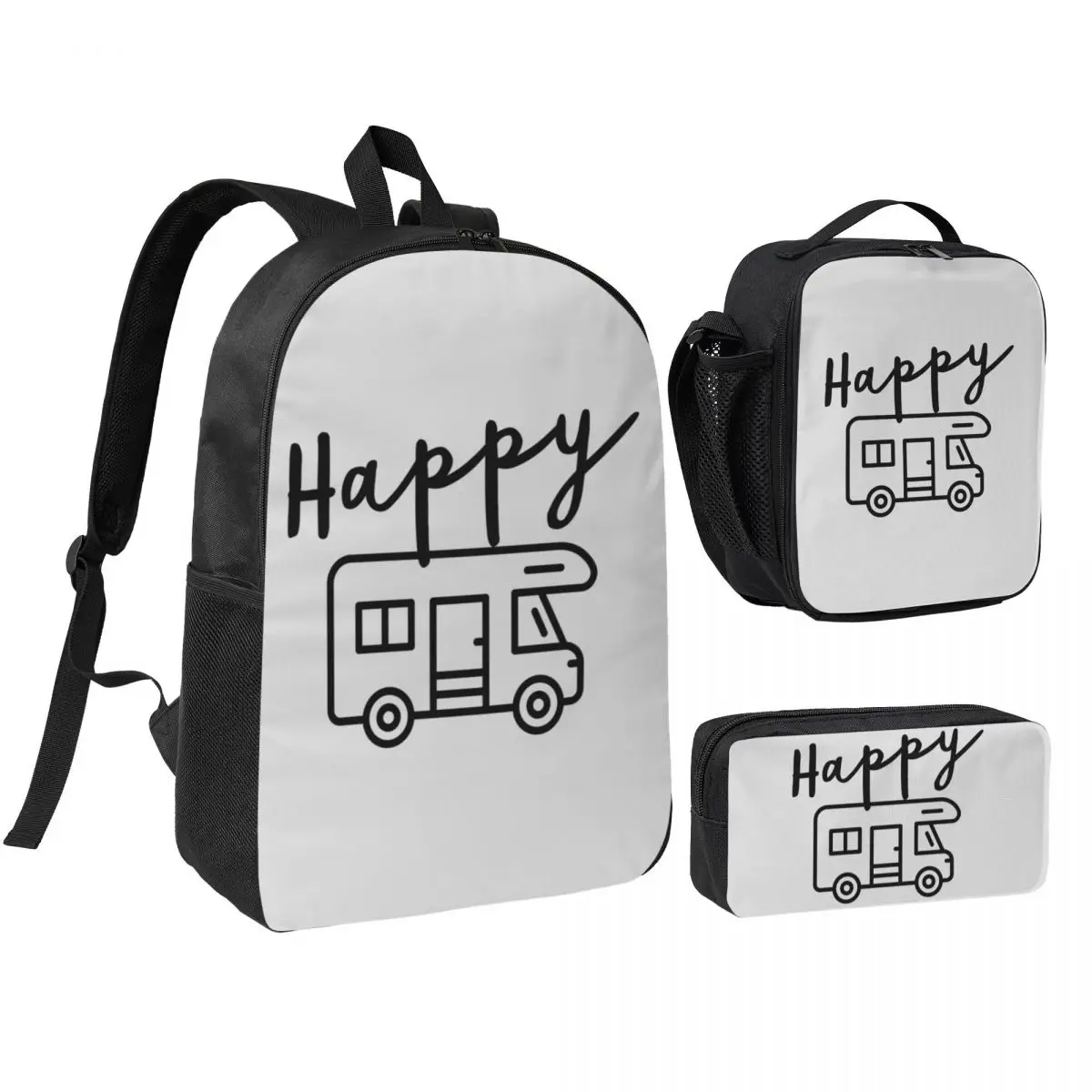 Happy Camper (RV) Backpack Student BookBag School Bag Shoulder Bags 3ps Insulated Lunch Bag Pencil Case
Happy Camper (RV) Backpack Student BookBag School Bag Shoulder Bags 3ps Insulated Lunch Bag Pencil Case