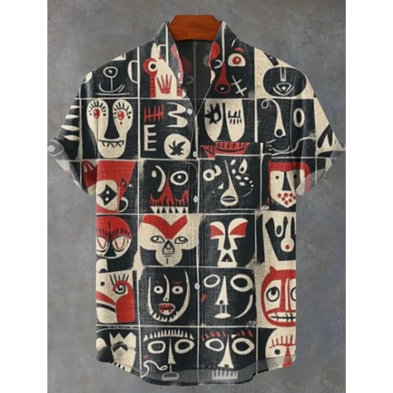 Men's Hawaiian Shirt Summer 3D Color Printed Short Sleeved Beachwear, Retro Casual Wear Ropa De Hombres Men Shirts 
Men's Hawaiian Shirt Summer 3D Color Printed Short Sleeved Beachwear, Retro Casual Wear Ropa De Hombres Men Shirts