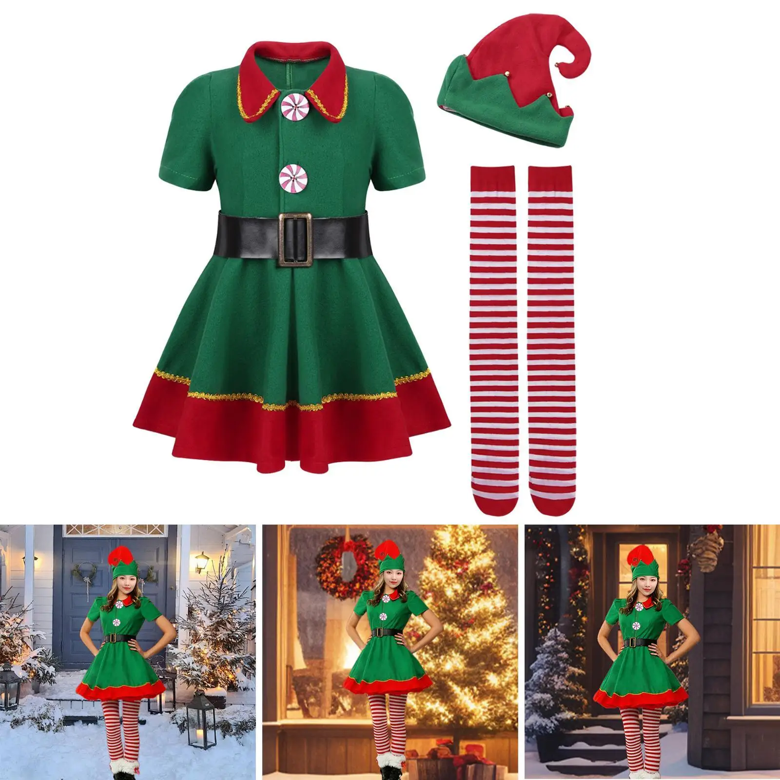 Рождественский костюм эльфа, косплей, реквизит для фотосессии с короткими рукавами, комплект одежды для женщин и взрослых
Рождественский костюм эльфа, косплей, реквизит для фотосессии с короткими рукавами, комплект одежды для женщин и взрослых
