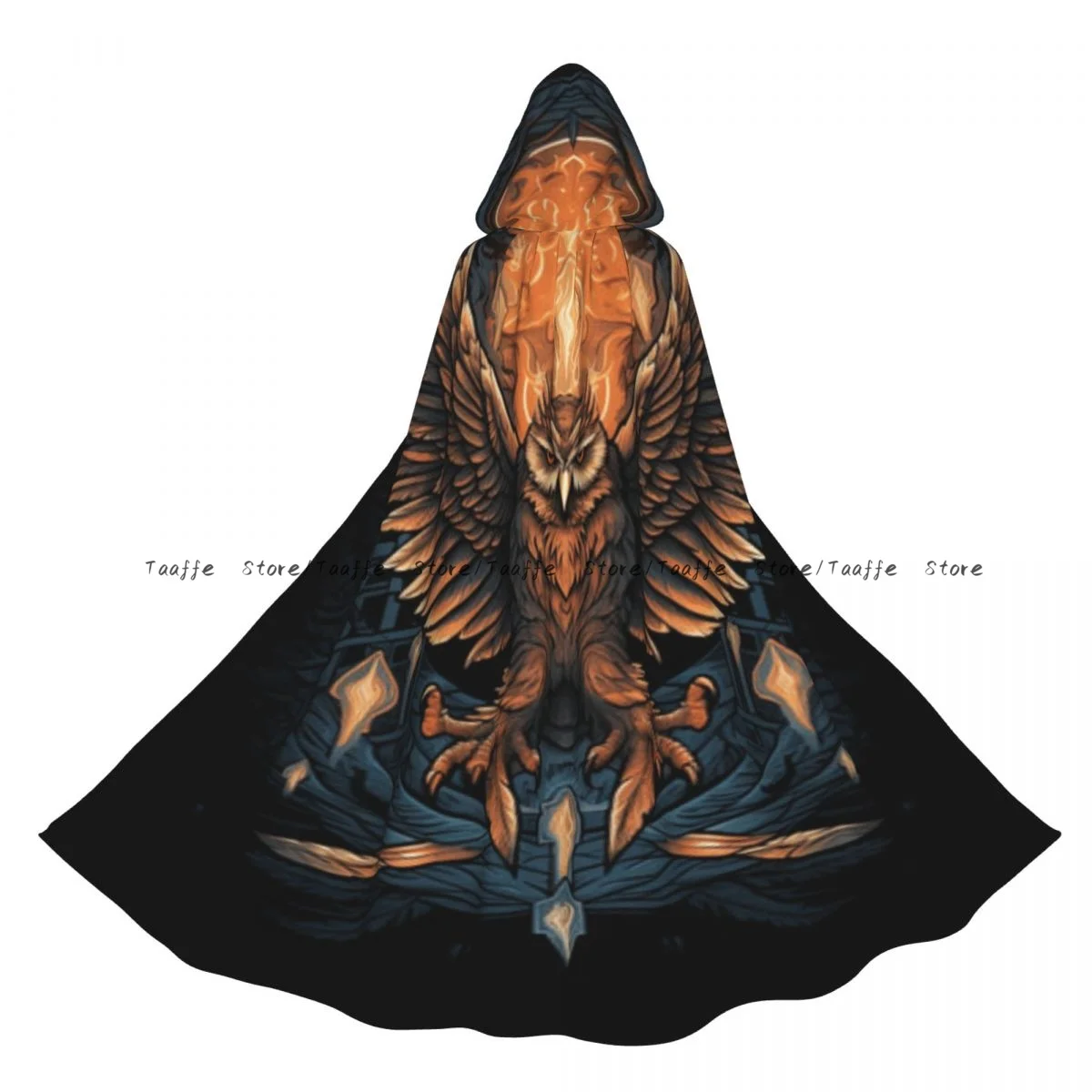 Unisex Halloween Cloak Owl With Wings And Fire On The Moon Background Cape Hooded Medieval Costume Witch Wicca Vampire
Unisex Halloween Cloak Owl With Wings And Fire On The Moon Background Cape Hooded Medieval Costume Witch Wicca Vampire