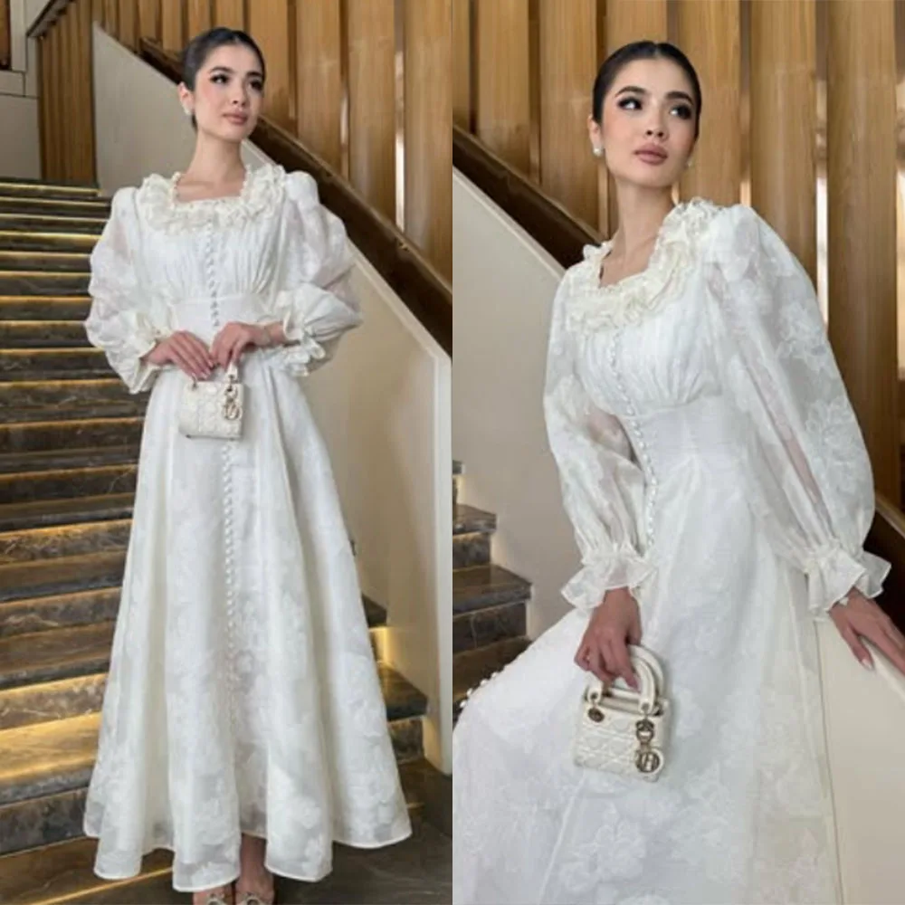High Quality Customized Ankle Length Full Sleeves Lace Button Square Collar Pleat Robe Pour Mariage Invité Vestido De Festa Prom
High Quality Customized Ankle Length Full Sleeves Lace Button Square Collar Pleat Robe Pour Mariage Invité Vestido De Festa Prom