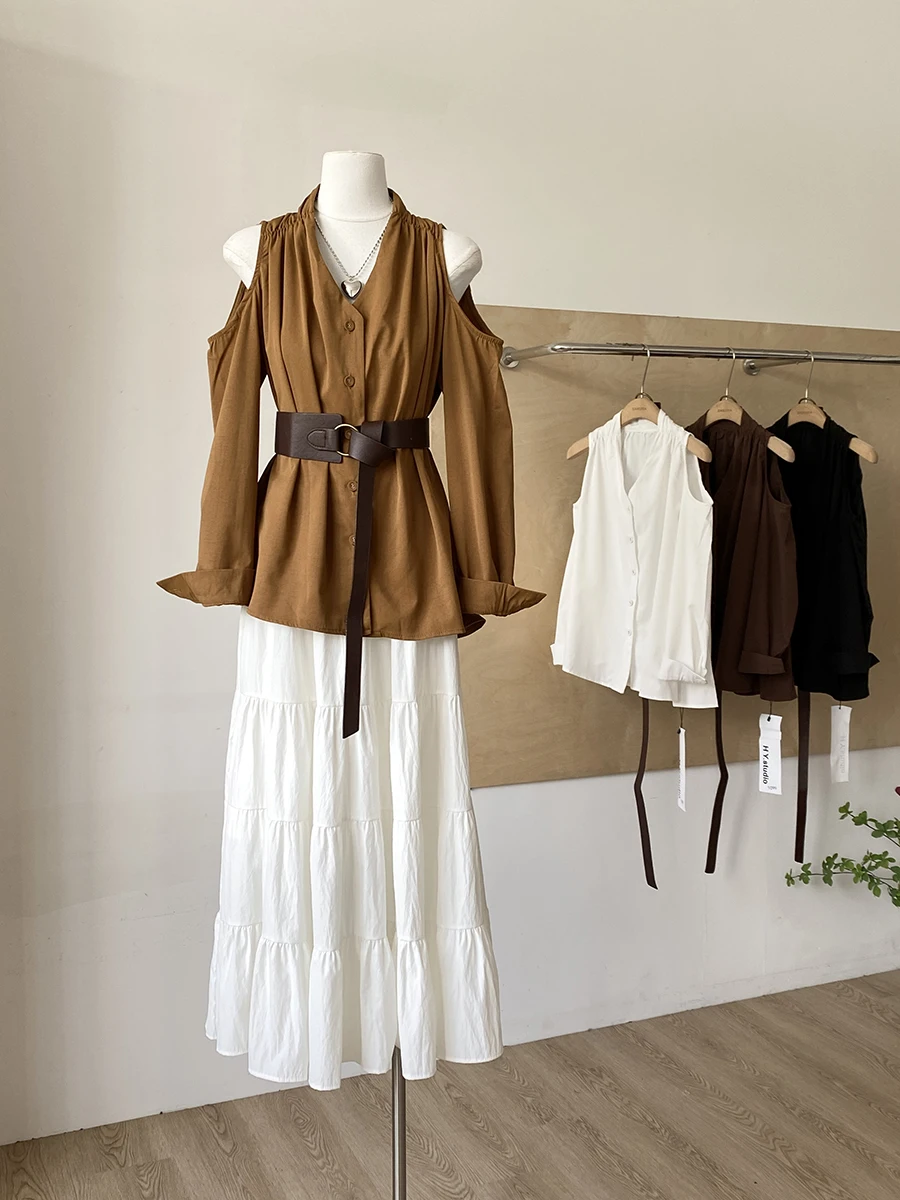 2025 Autumn New Korean Style Fashion Design Shoulder Bared Long Sleeve Loose Slimming Versatile Women's Shirt Polyester Fiber
2025 Autumn New Korean Style Fashion Design Shoulder Bared Long Sleeve Loose Slimming Versatile Women's Shirt Polyester Fiber