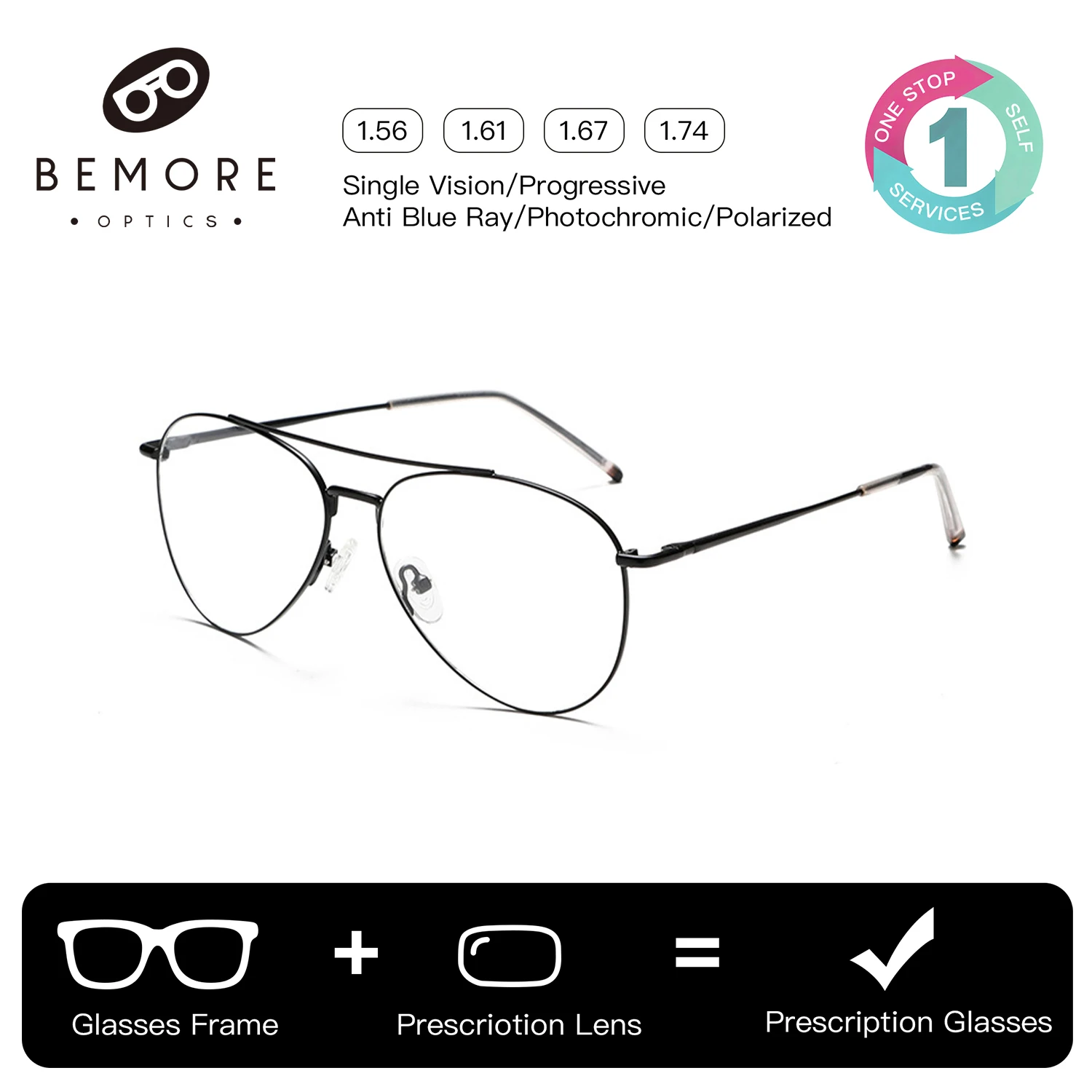 BEMORE Pilot Alloy Prescription Eyeglasses Photochromic Anti Blue Light Presbyopia Glasses Man Optical Eyeglasses
BEMORE Pilot Alloy Prescription Eyeglasses Photochromic Anti Blue Light Presbyopia Glasses Man Optical Eyeglasses