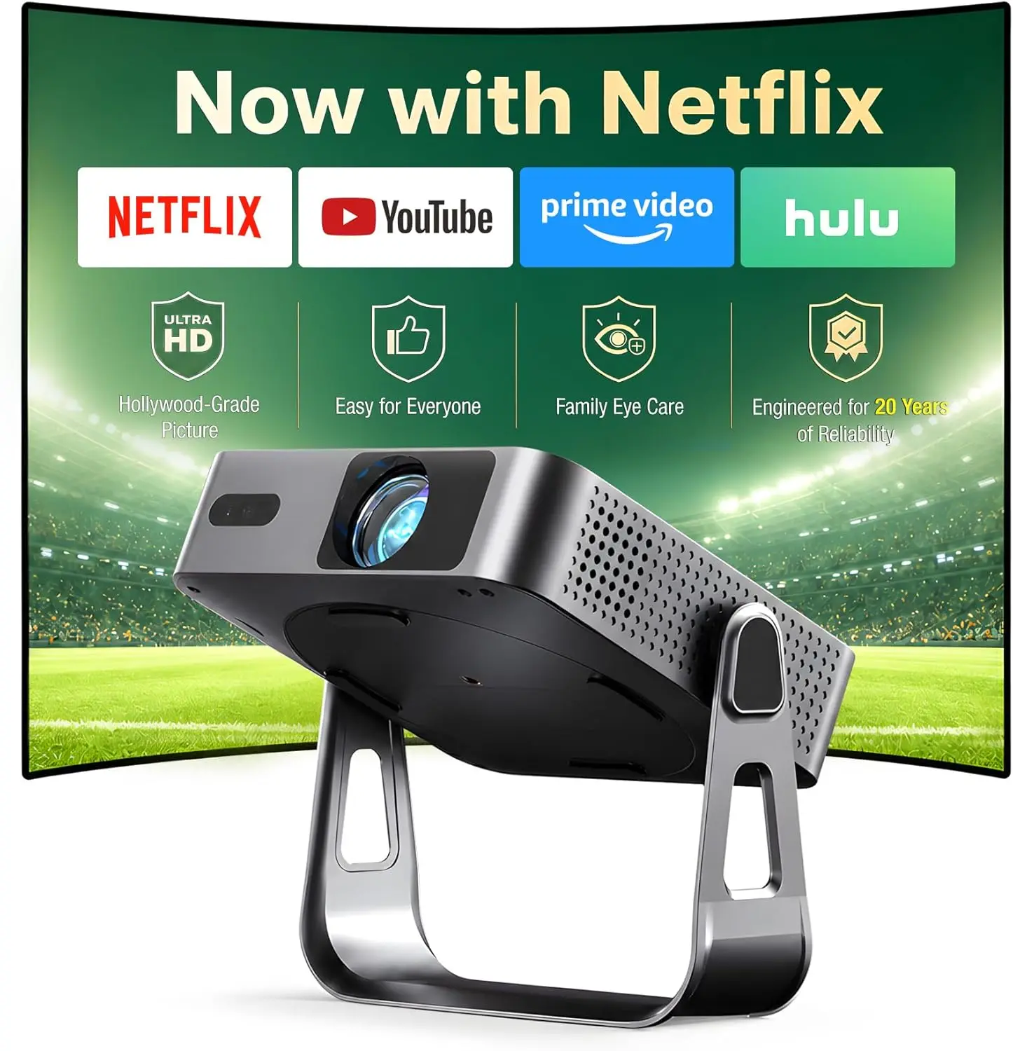 【Officially-Licensed APP & Native 1080P】 Thinnest 1.81" Smart Mini Projector with WiFi and Bluetooth, Auto Focus & Keystone Port
【Officially-Licensed APP & Native 1080P】 Thinnest 1.81" Smart Mini Projector with WiFi and Bluetooth, Auto Focus & Keystone Port