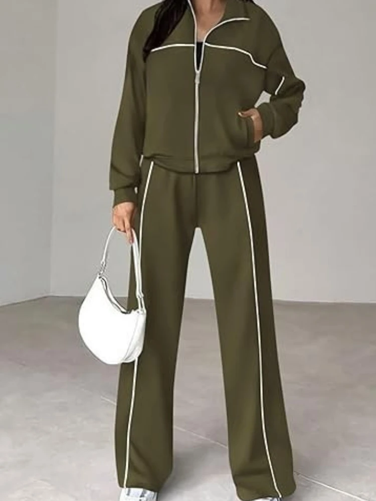 Women Two Piece Sets Tracksuit Outfit Jacket Sweatshirts Pocket Drawstring Long Pants Suit Thick Casual Office Lady Autumn
Women Two Piece Sets Tracksuit Outfit Jacket Sweatshirts Pocket Drawstring Long Pants Suit Thick Casual Office Lady Autumn