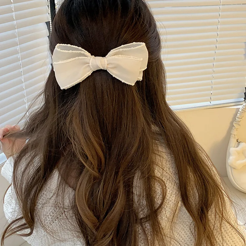 Hair Clip Triple Layer Fabric Bow Spring Summer Sweet Classic Strong Hold Back Head Alligator Clip Lightweight Daily for Women
Hair Clip Triple Layer Fabric Bow Spring Summer Sweet Classic Strong Hold Back Head Alligator Clip Lightweight Daily for Women