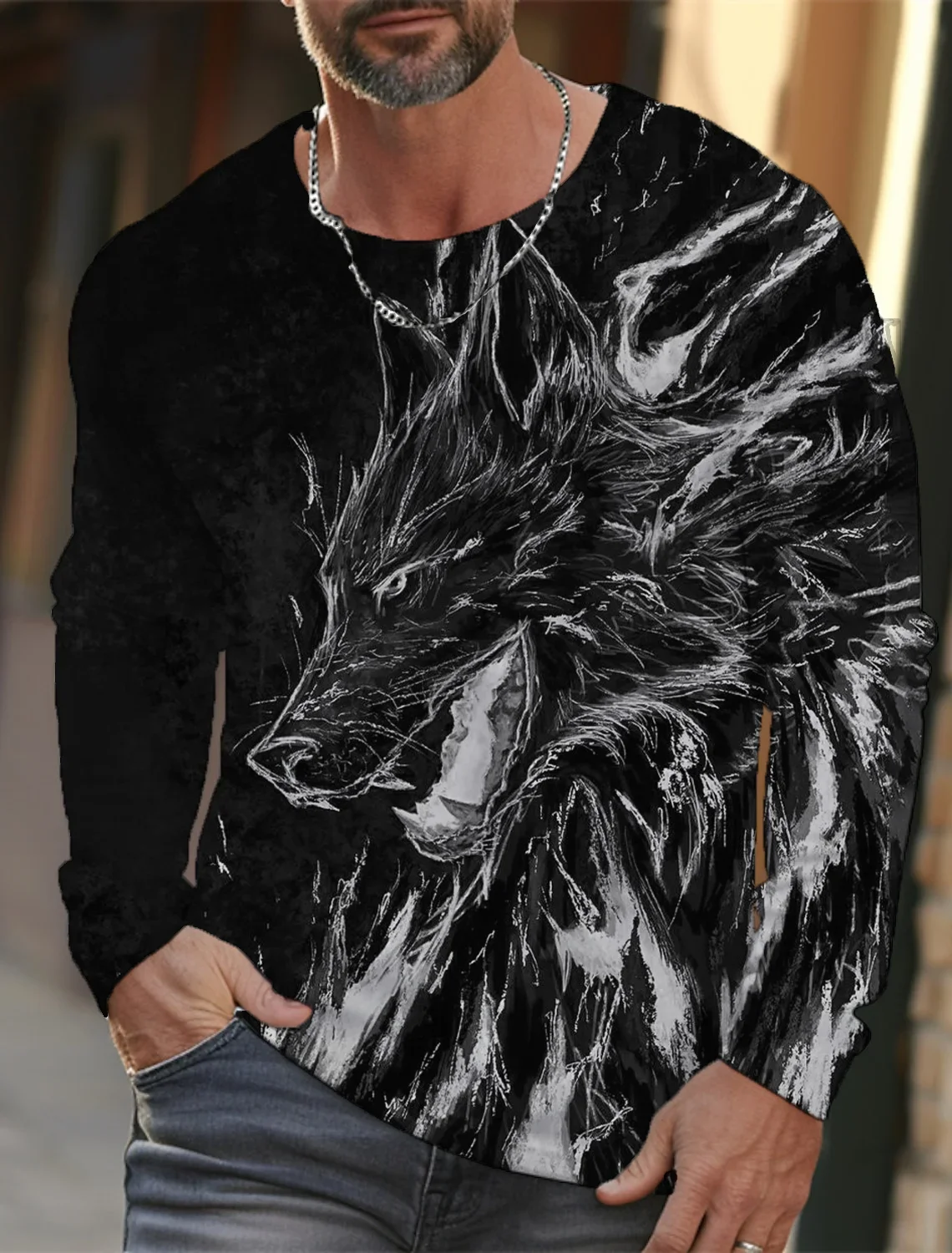 Men's long sleeve t-shirt 3d print high definition wolf animal hand-painted print men's autumn top casual round neck t-shirt
Men's long sleeve t-shirt 3d print high definition wolf animal hand-painted print men's autumn top casual round neck t-shirt