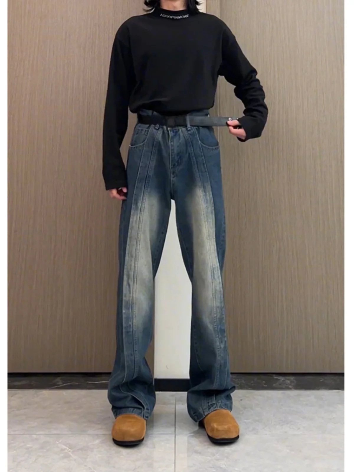 Retro American Blue Patchwork Men's Jeans Loose Straight Leg Long Pants CleanFit Street Sle Cotton Polyester Blend Denim
Retro American Blue Patchwork Men's Jeans Loose Straight Leg Long Pants CleanFit Street Sle Cotton Polyester Blend Denim