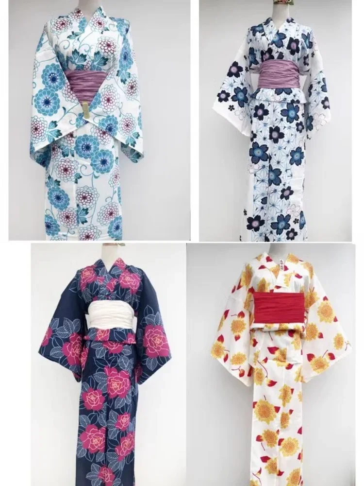 Women's Japanese Style Formal Kimono Floral Prints Cotton Yukata Robe with Belt Cosplay Costume Photography Dress
Women's Japanese Style Formal Kimono Floral Prints Cotton Yukata Robe with Belt Cosplay Costume Photography Dress