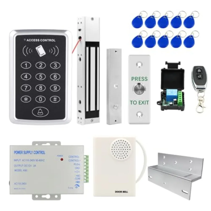 Home security system: RFID keypad door access control kit with electric magnetic lock 280KG/600lbs,black anodized aluminum hous
Home security system: RFID keypad door access control kit with electric magnetic lock 280KG/600lbs,black anodized aluminum hous