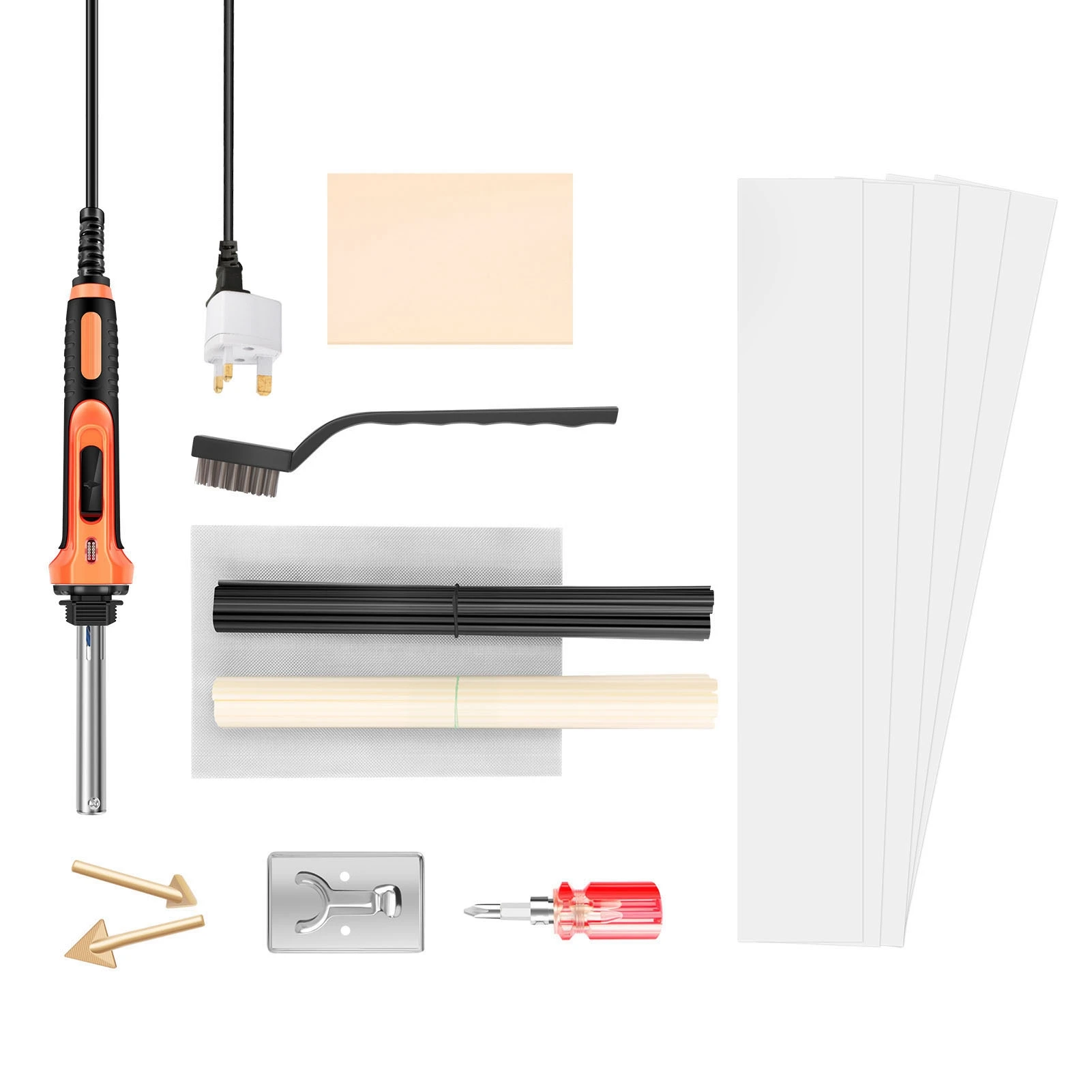 Ремкомплект для электрического пластика мощностью 100 Вт, комплект для сварки пластика с 40 стержнями, 1 сеткой, проволочной щеткой, железной подставкой, 2 металлических головки и т. д. для автомобильного бампера
Ремкомплект для электрического пластика мощностью 100 Вт, комплект для сварки пластика с 40 стержнями, 1 сеткой, проволочной щеткой, железной подставкой, 2 металлических головки и т. д. для автомобильного бампера