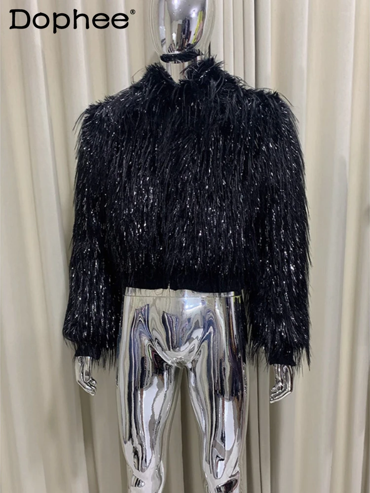 Осень-зима 2022, новые мужские модные красивые пальто из искусственного меха, мягкие утолщенные лацканы, блестящие шелковые мужские экологически чистые меховые куртки
Осень-зима 2022, новые мужские модные красивые пальто из искусственного меха, мягкие утолщенные лацканы, блестящие шелковые мужские экологически чистые меховые куртки