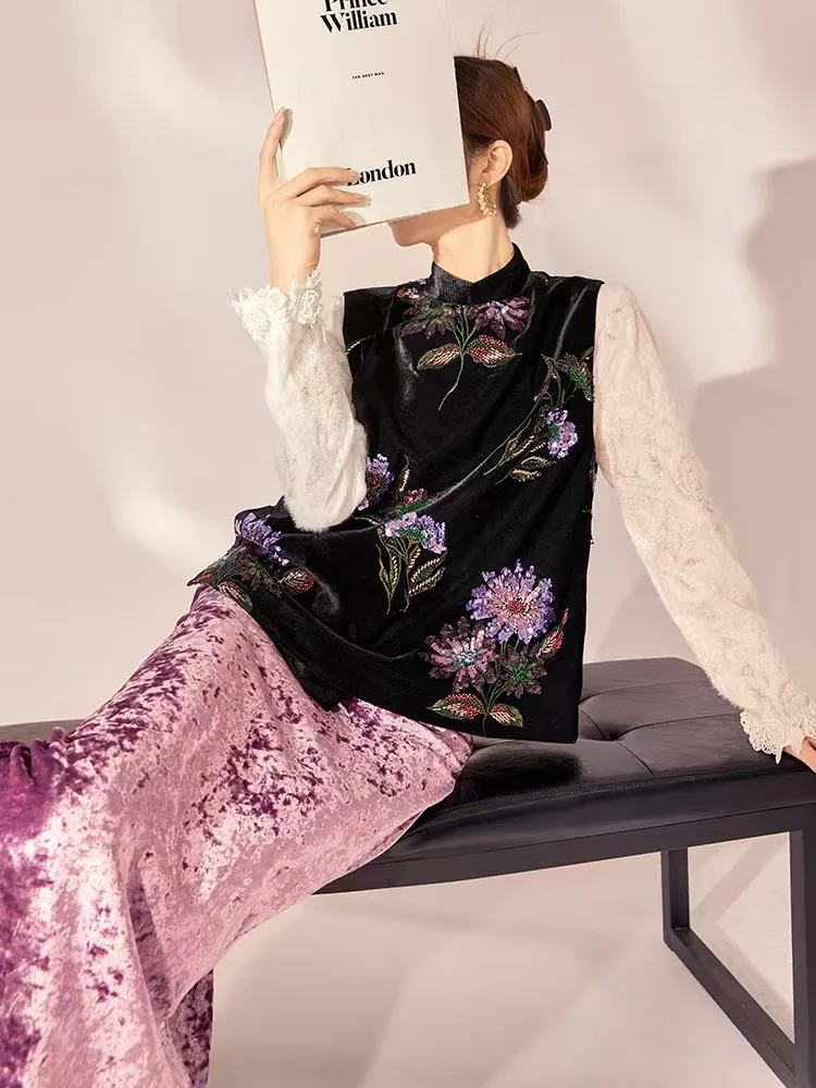Hanfu style new Chinese style vest, complex craftsmanship, comfortable silk jacquard embroidery craft vest, women's Hanfu vest
Hanfu style new Chinese style vest, complex craftsmanship, comfortable silk jacquard embroidery craft vest, women's Hanfu vest