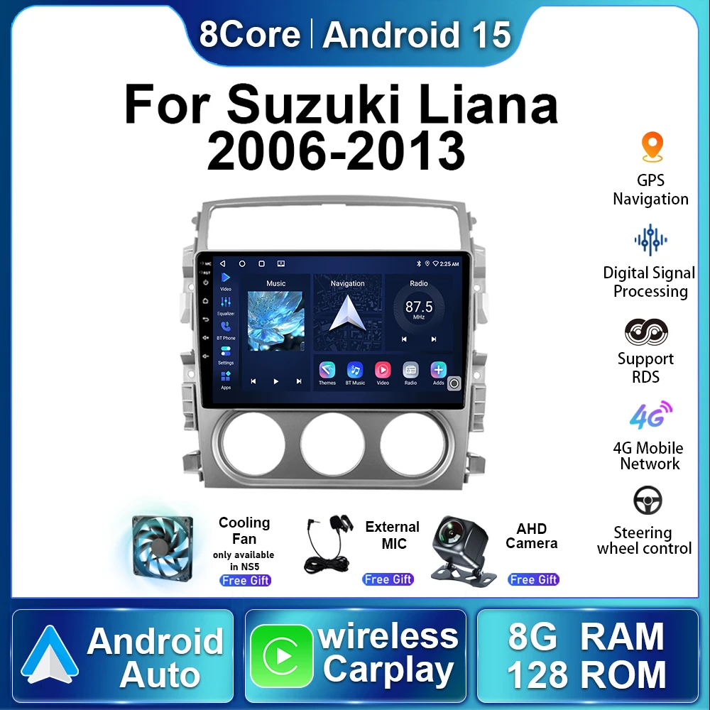 Для Suzuki Liana 2006-2013 беспроводной автомобильный Carplay Android 15 авто радио мультимедийный видеоплеер стерео навигация GPS 5G головное устройство
Для Suzuki Liana 2006-2013 беспроводной автомобильный Carplay Android 15 авто радио мультимедийный видеоплеер стерео навигация GPS 5G головное устройство