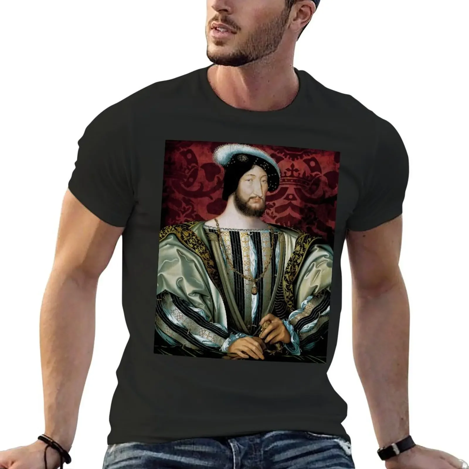Футболка с надписью «King Francis I of France» (1530) -джинсы Clouet, дизайн на заказ для мальчиков, оригинальная винтажная Мужская футболка
Футболка с надписью «King Francis I of France» (1530) -джинсы Clouet, дизайн на заказ для мальчиков, оригинальная винтажная Мужская футболка