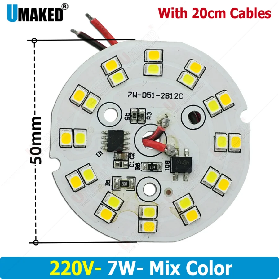 10pcs 7w 48mm AC220V Led dimmable downlight source with 20cm wire 3 light modes Driverless led pcb with smd integrated IC driver
10pcs 7w 48mm AC220V Led dimmable downlight source with 20cm wire 3 light modes Driverless led pcb with smd integrated IC driver