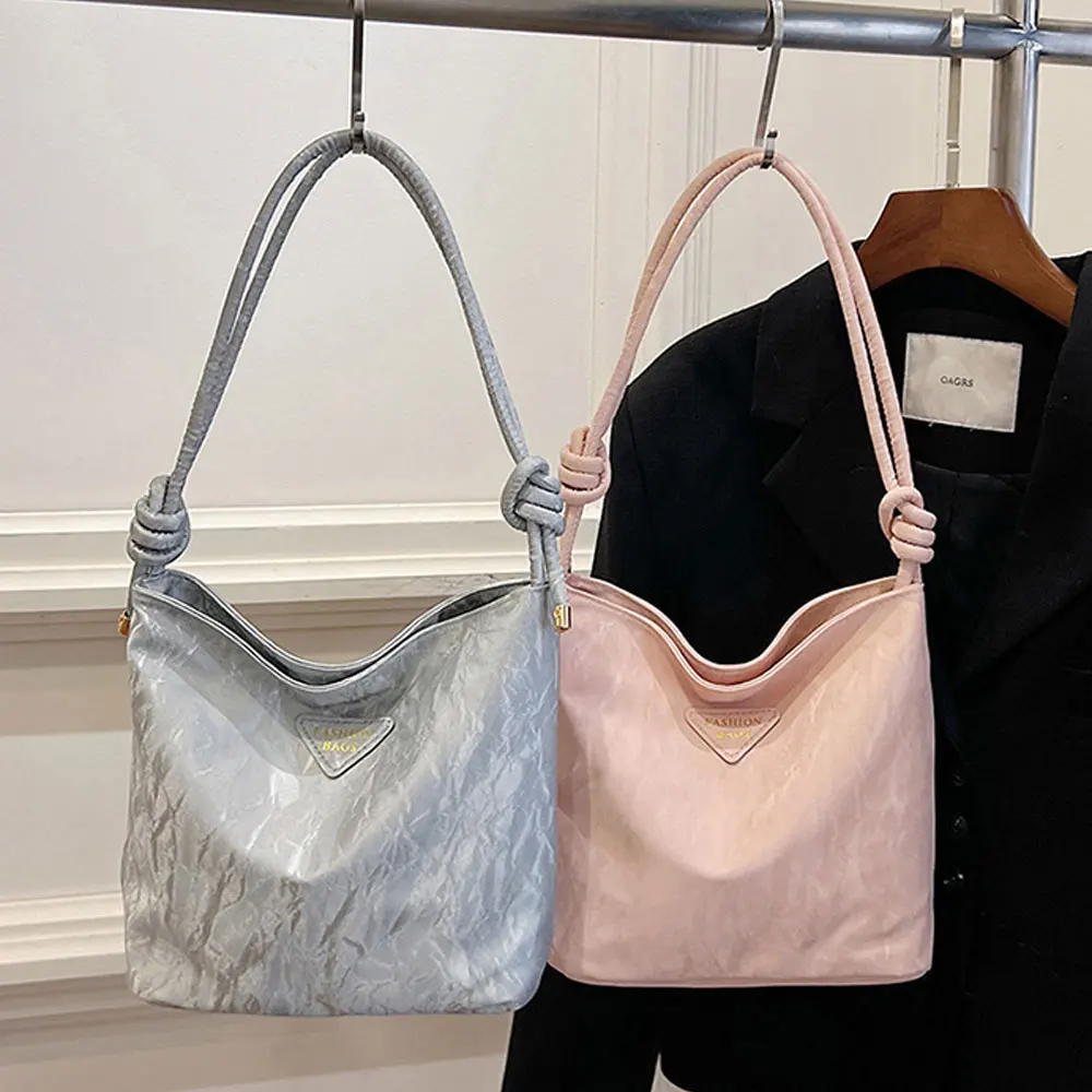 Women's Bag New Style Fashion Simple Solid Color Texture Artistic Style Casual Versatile Shoulder Bag Women's Bag New Style Fashion Simple Solid Color Texture Artistic Style Casual Versatile Shoulder Bag