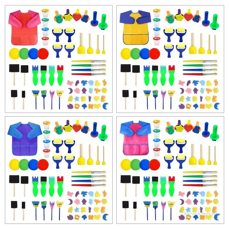 M17F Sponge Painting Brushes Kits Toddler Early Learning Sponge Paint Tools 63 Pack
M17F Sponge Painting Brushes Kits Toddler Early Learning Sponge Paint Tools 63 Pack
