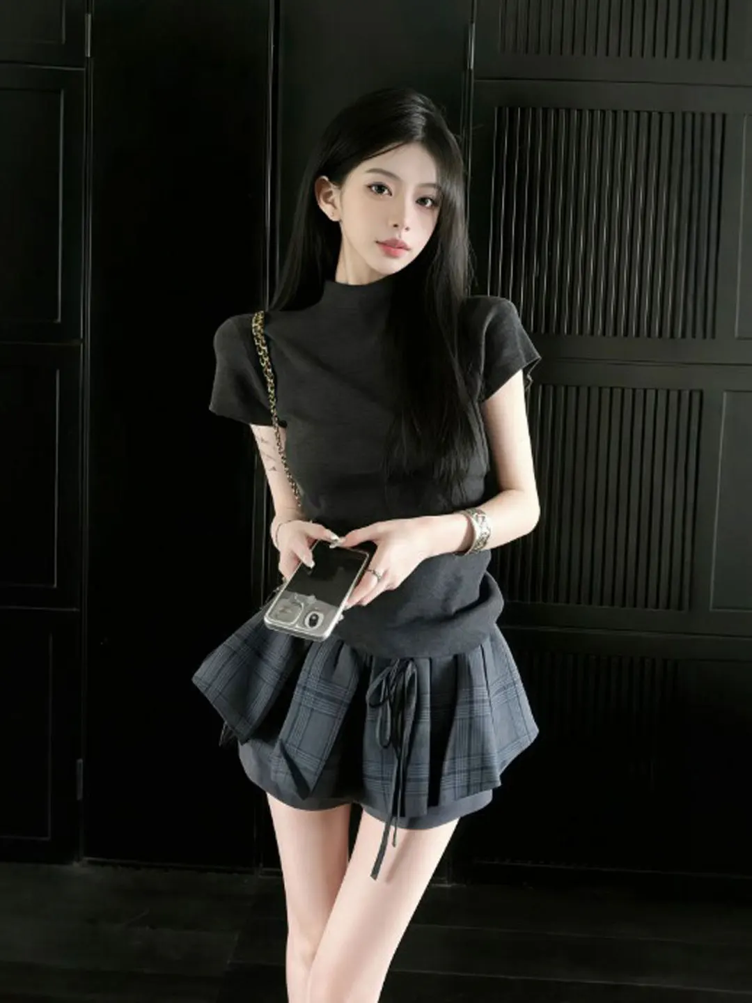 Korean Style Fashionable Two-Piece Set Short Sleeve High Collar Comfortable Breathable Summer Outfit Small Size Half Skirt Top
Korean Style Fashionable Two-Piece Set Short Sleeve High Collar Comfortable Breathable Summer Outfit Small Size Half Skirt Top