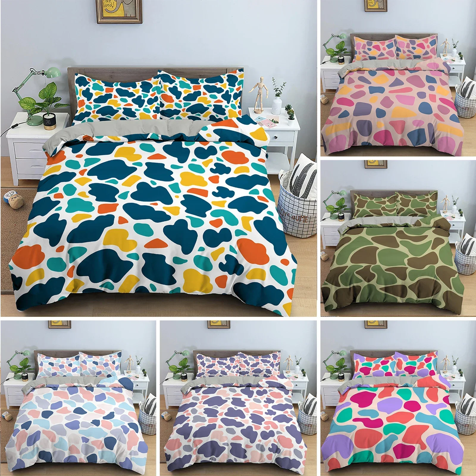 Colorful Spots Print Bedding Set Polyester Duvet Cover With Pillowcase Adults Kids Quilt Cover With Zipper Closure Multiple Size
Colorful Spots Print Bedding Set Polyester Duvet Cover With Pillowcase Adults Kids Quilt Cover With Zipper Closure Multiple Size