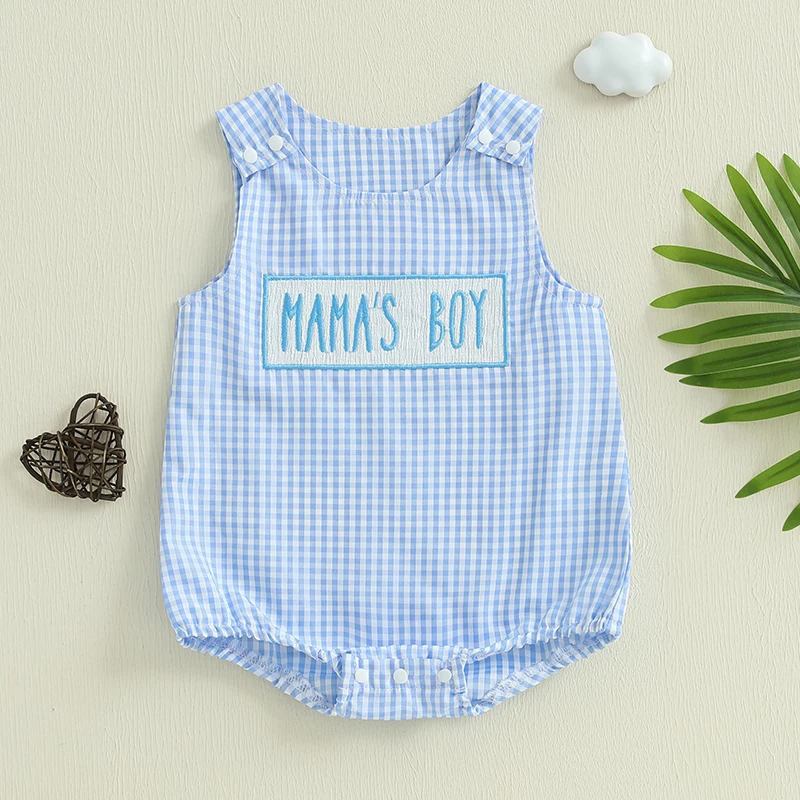 Baby Boy Summer Romper Overalls Letter Embroidery Plaid Print Sleeveless Round Neck Jumpsuit
Baby Boy Summer Romper Overalls Letter Embroidery Plaid Print Sleeveless Round Neck Jumpsuit