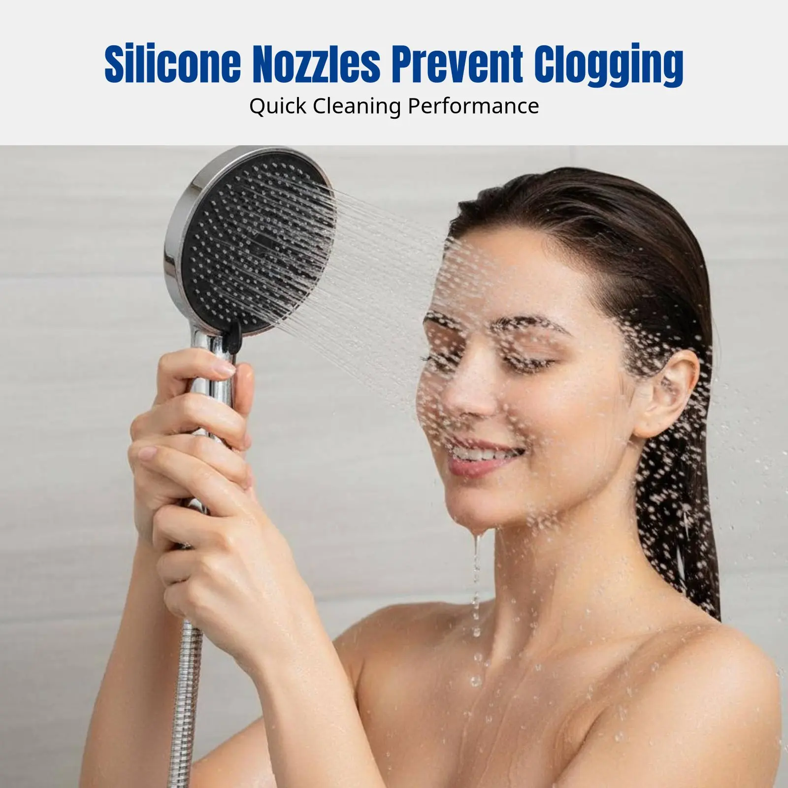 Adjustable High Pressure Shower Head, high-speed boost, 5 Silicone Spray Settings, Large Water Flow, Bathroom
Adjustable High Pressure Shower Head, high-speed boost, 5 Silicone Spray Settings, Large Water Flow, Bathroom