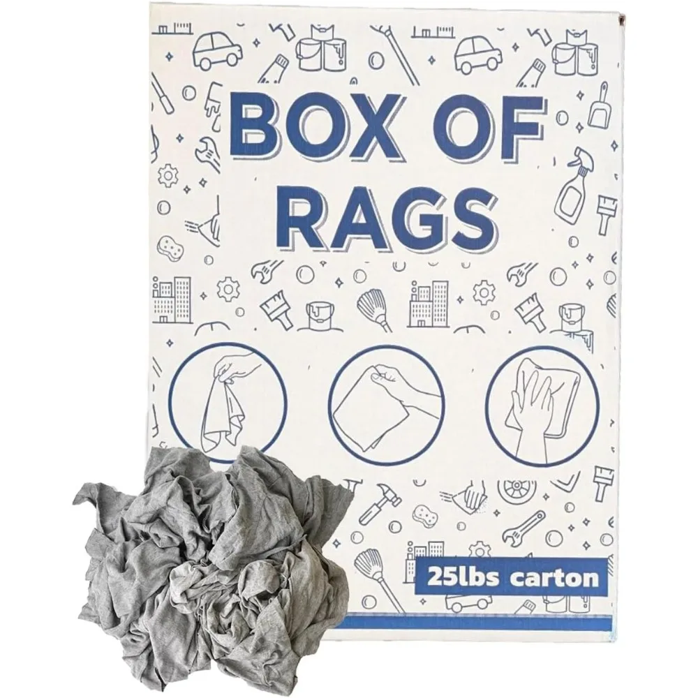 Recycled Cotton Cleaning Rags 25 Pounds Bulk Box for Wood Oil Paint Dirt Industrial Janitorial Surface Use
Recycled Cotton Cleaning Rags 25 Pounds Bulk Box for Wood Oil Paint Dirt Industrial Janitorial Surface Use