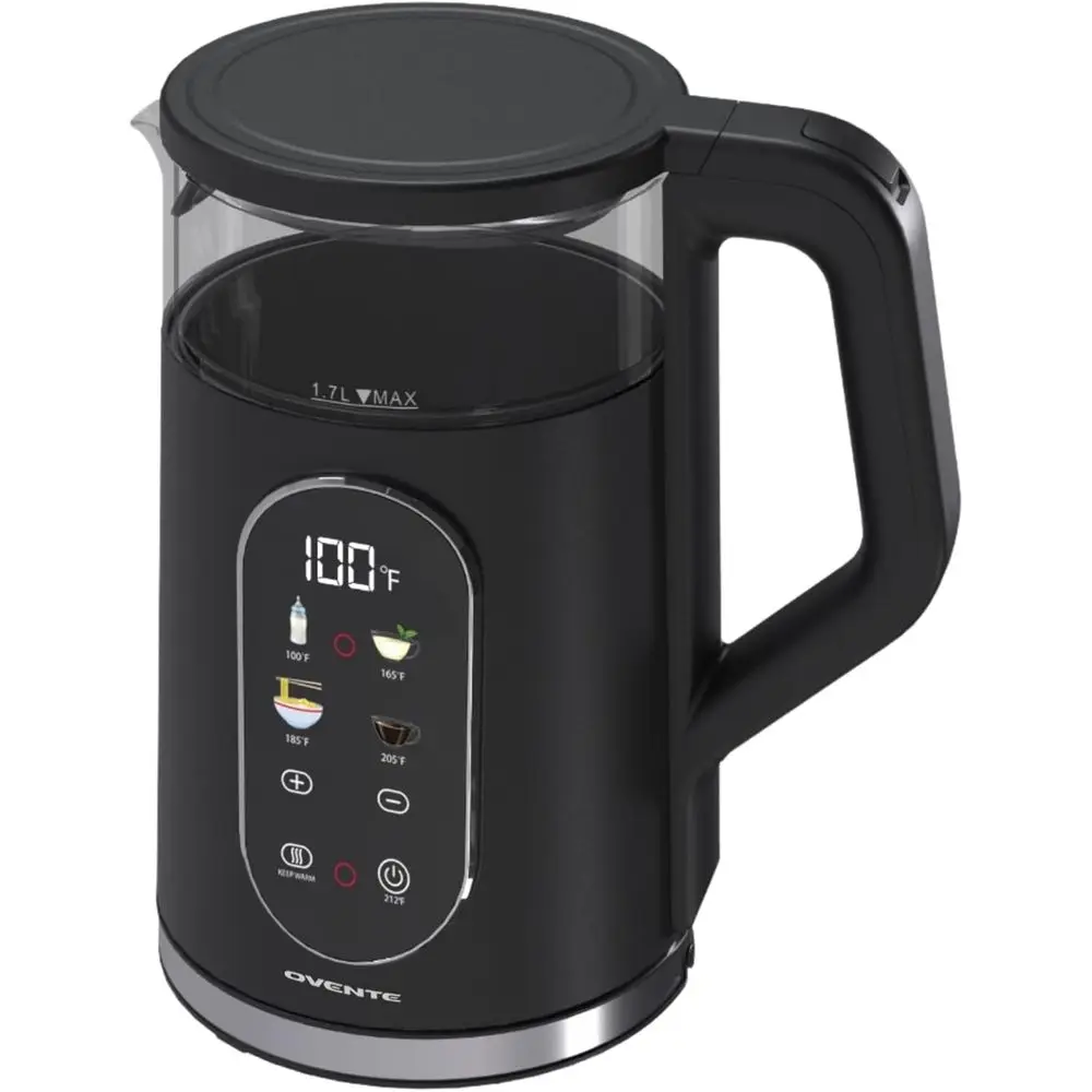 Электрический чайник, 1,7 л, быстрый нагрев воды, с цифровым сенсорным управлением, двойные стенки с охлаждающим покрытием, поддержание температуры до 5 часов, автоматическое отключение
Электрический чайник, 1,7 л, быстрый нагрев воды, с цифровым сенсорным управлением, двойные стенки с охлаждающим покрытием, поддержание температуры до 5 часов, автоматическое отключение