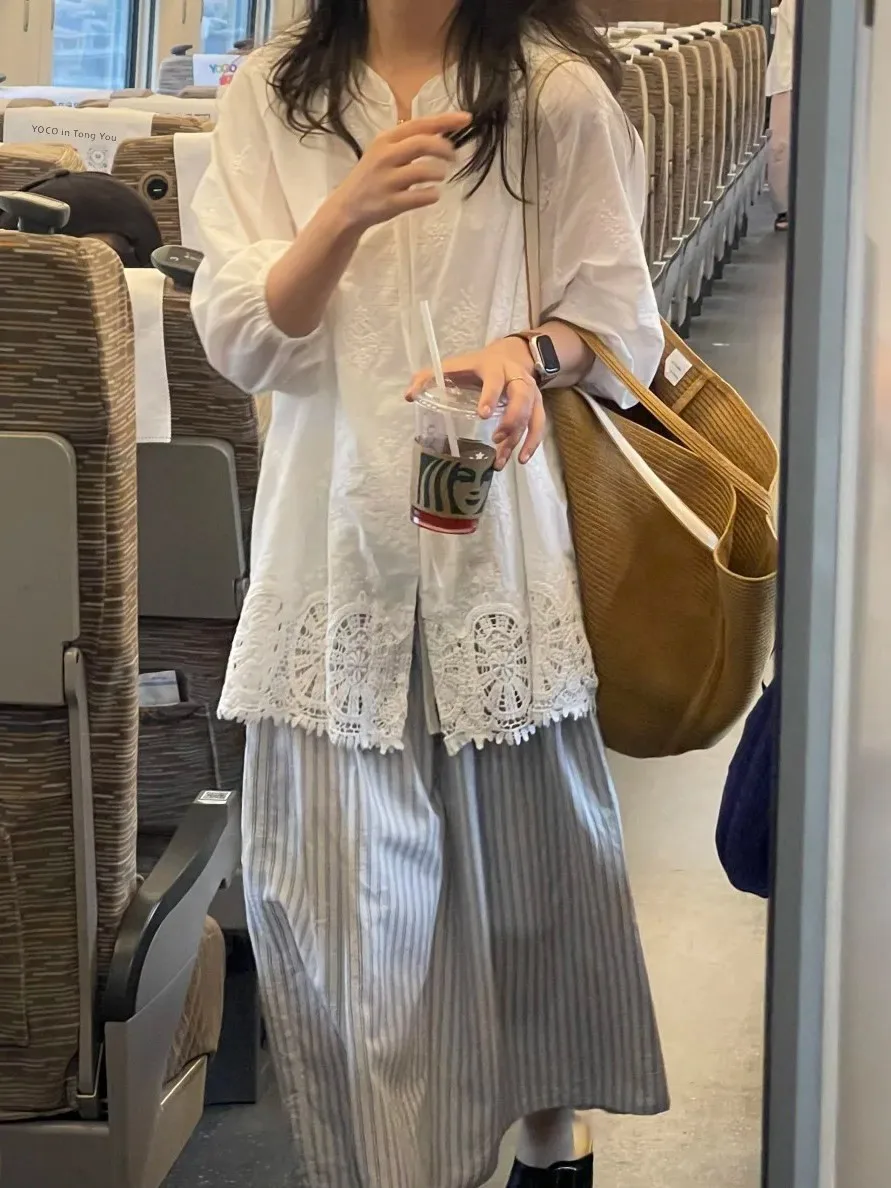 White Linen Lace Hollow out Women's Shirt Jacket Summer Outerwear Long Sleeve Commute Style Loose Fit Sunshade Cover up
White Linen Lace Hollow out Women's Shirt Jacket Summer Outerwear Long Sleeve Commute Style Loose Fit Sunshade Cover up