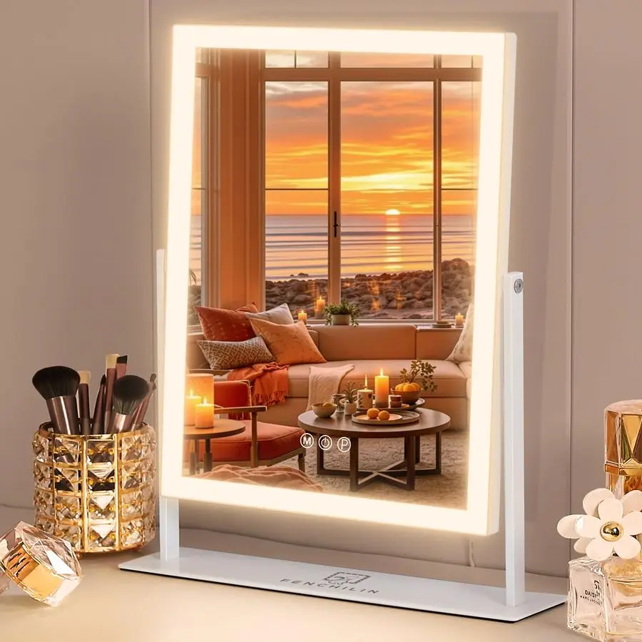 Vanity Mirror with Lights 16.14 x 11.81,Lighted Makeup Mirror and Hollywood Mirror with Smart Touch Control 3 Colors Dimmable LE
Vanity Mirror with Lights 16.14 x 11.81,Lighted Makeup Mirror and Hollywood Mirror with Smart Touch Control 3 Colors Dimmable LE