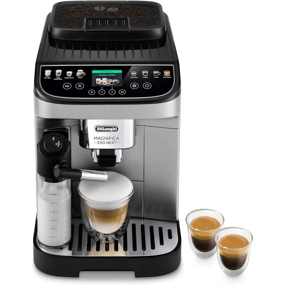Magniica Evo Next ully Automatic hine - Progmable Coee Maker with Grinder and Milk rother - Hold or , Latte, puccino, Americano,
Magniica Evo Next ully Automatic hine - Progmable Coee Maker with Grinder and Milk rother - Hold or , Latte, puccino, Americano,