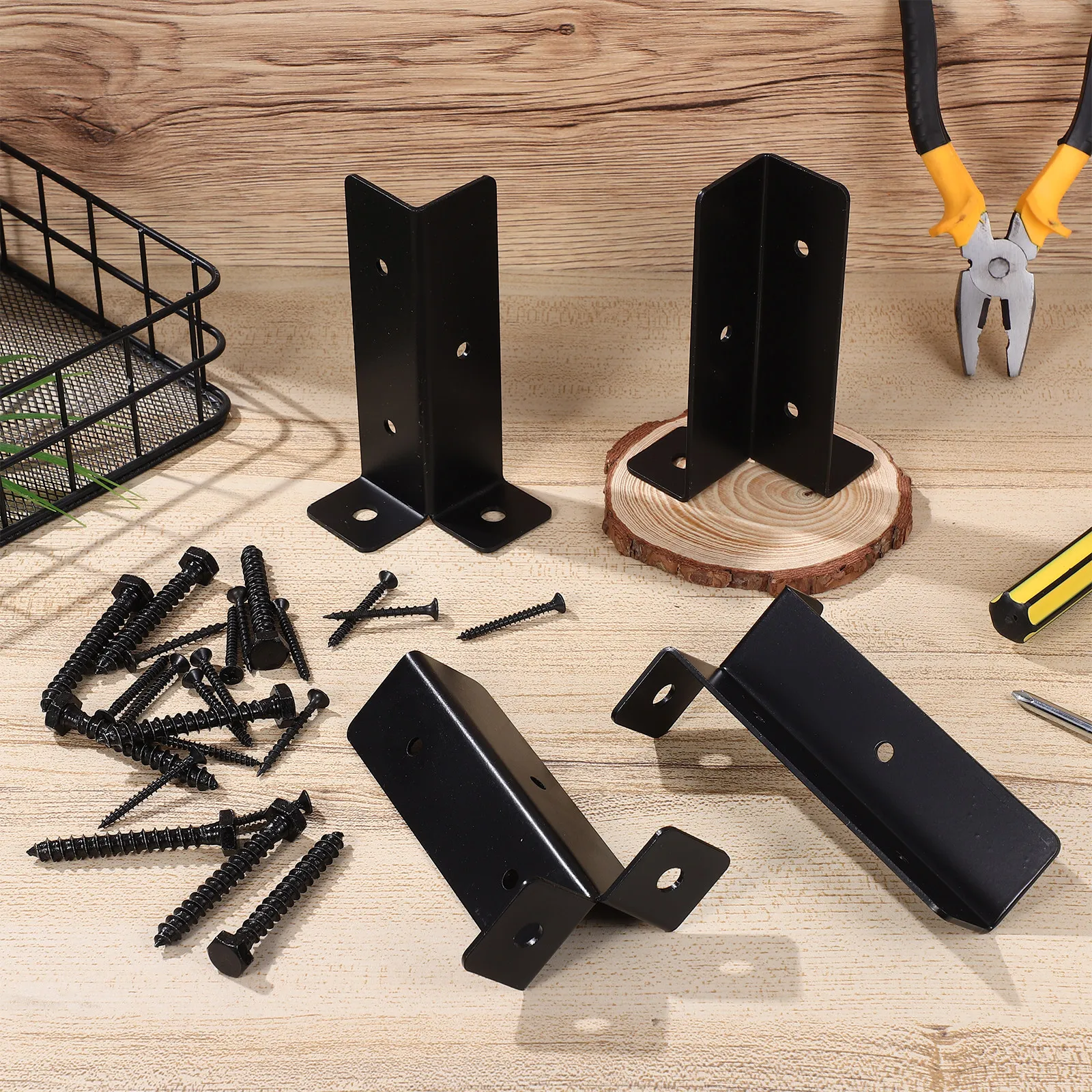 4Pcs Iron Deck Post Support Brackets Half Column Base Brackets Flexible Installation Porch Fence Mailbox Anchor
4Pcs Iron Deck Post Support Brackets Half Column Base Brackets Flexible Installation Porch Fence Mailbox Anchor