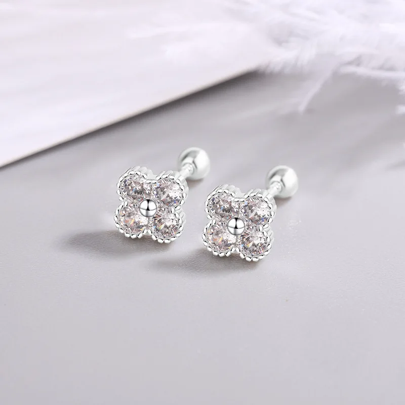 925 Sterling Silver Four Round Zircon Small Piercing Stud Earrings For Women Luxury Elegant Fine Jewelry Accessories Jewellery
925 Sterling Silver Four Round Zircon Small Piercing Stud Earrings For Women Luxury Elegant Fine Jewelry Accessories Jewellery