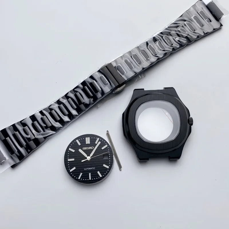 41MM Watch Modified Case Black Nautilus Case Strap Literally Pin Set Sapphire for NH35 Movement
41MM Watch Modified Case Black Nautilus Case Strap Literally Pin Set Sapphire for NH35 Movement