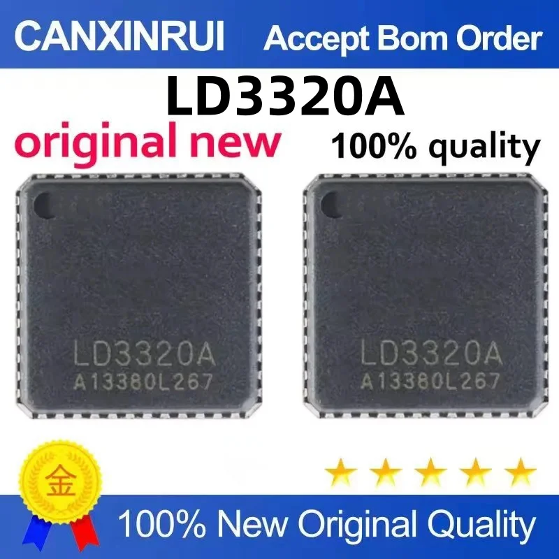 Original genuine SMD LD3320A QFN-48 Robot Speech Recognition IC Chip
Original genuine SMD LD3320A QFN-48 Robot Speech Recognition IC Chip