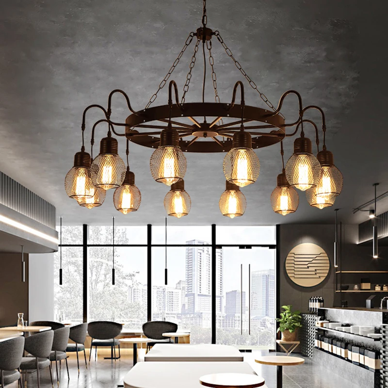 retro industrial style iron pendant lamp Postmodern chandeliers Dining room hot pot restaurant clothing store Vintage Lighting
retro industrial style iron pendant lamp Postmodern chandeliers Dining room hot pot restaurant clothing store Vintage Lighting