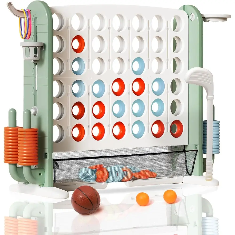 Height Adjustable 4-in-1 Outdoor Game Set: Jumbo 4-in-a-Row, Ring Toss, Basketball, and Golf - Ideal for Backyard Fun for All Ag
Height Adjustable 4-in-1 Outdoor Game Set: Jumbo 4-in-a-Row, Ring Toss, Basketball, and Golf - Ideal for Backyard Fun for All Ag