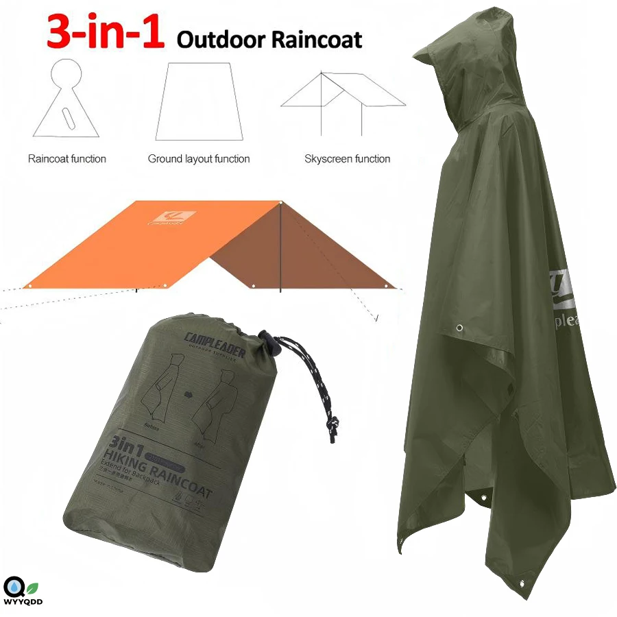 3 In 1 Raincoat Hooded Sleeve Long Waterproof Rain Poncho Motorcycle Reusable Camping Hiking Travel Rainwear Tent
3 In 1 Raincoat Hooded Sleeve Long Waterproof Rain Poncho Motorcycle Reusable Camping Hiking Travel Rainwear Tent