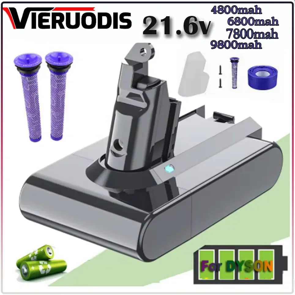 V6 21.6V 9800Ah ForDyson Battery Replacement DC62 DC59 DC58 SV03 SV04 SV09 Animal Motorhead Slime Vacuum Batter
V6 21.6V 9800Ah ForDyson Battery Replacement DC62 DC59 DC58 SV03 SV04 SV09 Animal Motorhead Slime Vacuum Batter
