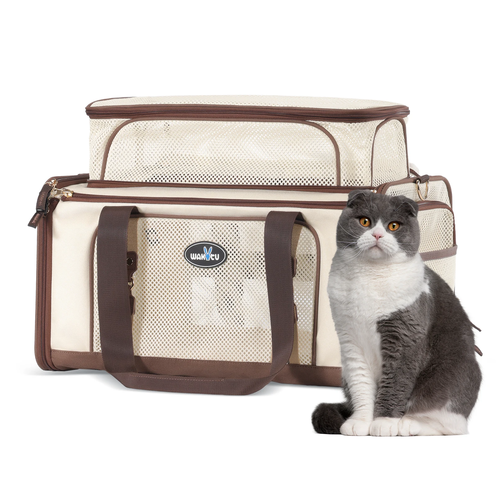 Cat Carrier,Dog Carrier for Small Dogs,TSA Approved/Expandable/3D Foldable Mat for Car Travel,Outdoor Camping
Cat Carrier,Dog Carrier for Small Dogs,TSA Approved/Expandable/3D Foldable Mat for Car Travel,Outdoor Camping