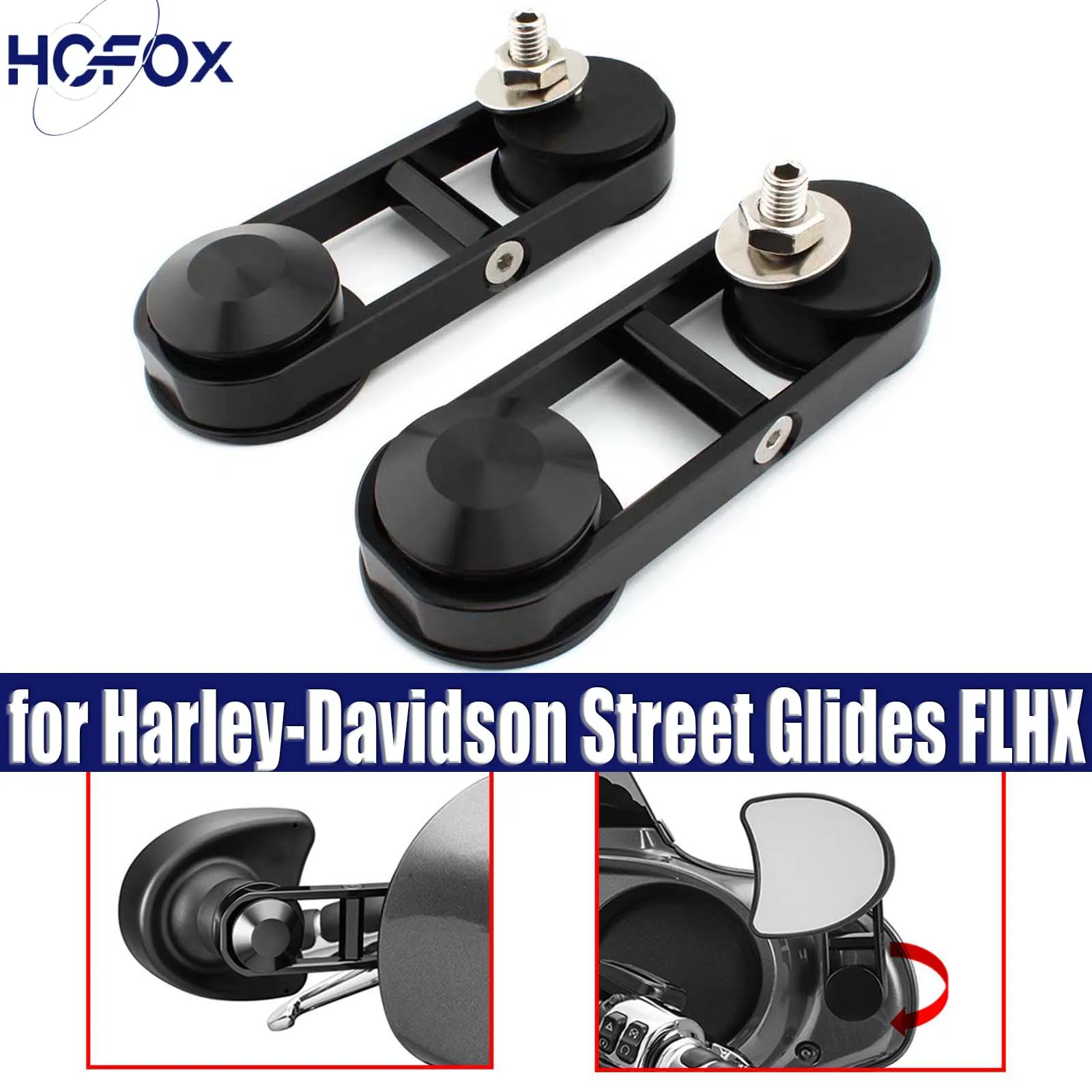 Black Adjustable Drop Mirror Relocator Mount for 2014-2022 Harley-Davidson Street Glides FLHX
Black Adjustable Drop Mirror Relocator Mount for 2014-2022 Harley-Davidson Street Glides FLHX