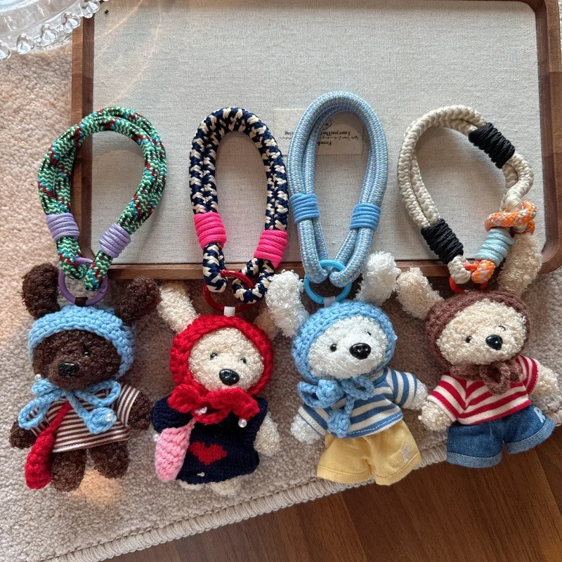 Korean-style colorful rope Cute Plush Animal Keychain with Braided Strap, Fashion Bag Charm & Phone Lanyard
Korean-style colorful rope Cute Plush Animal Keychain with Braided Strap, Fashion Bag Charm & Phone Lanyard