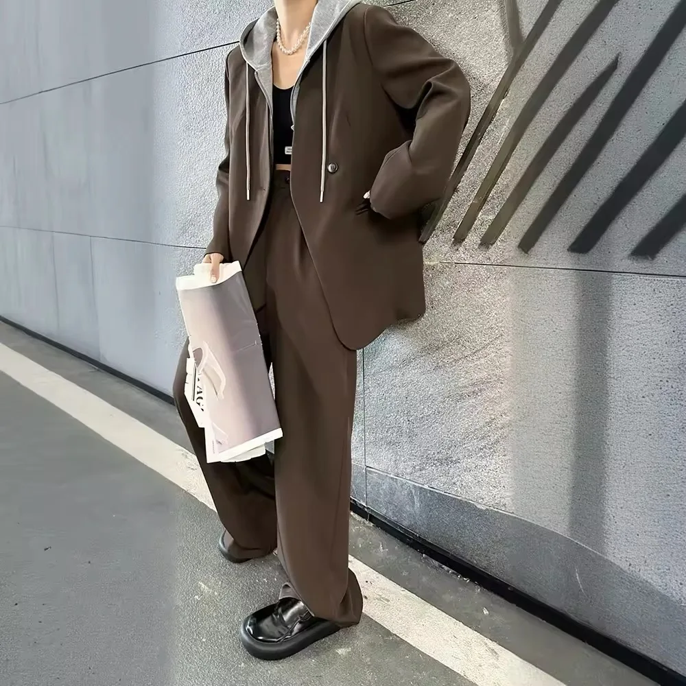 SuperAen Fashion Set Women's Autumn and Winter Blazer Jacket Wide-leg Pants Long Trench Coat Two Pieces Set
SuperAen Fashion Set Women's Autumn and Winter Blazer Jacket Wide-leg Pants Long Trench Coat Two Pieces Set