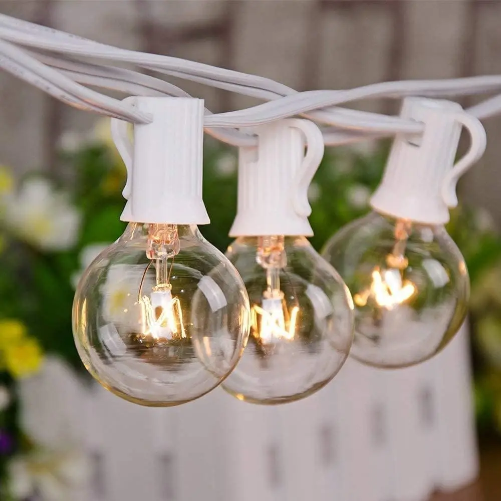 100Ft G40 Outdoor String Lights with 100 Edison Bulbs, Connectable & Waterproof, UL Listed for Patio, Party, Wedding Decor - White
100Ft G40 Outdoor String Lights with 100 Edison Bulbs, Connectable & Waterproof, UL Listed for Patio, Party, Wedding Decor - White